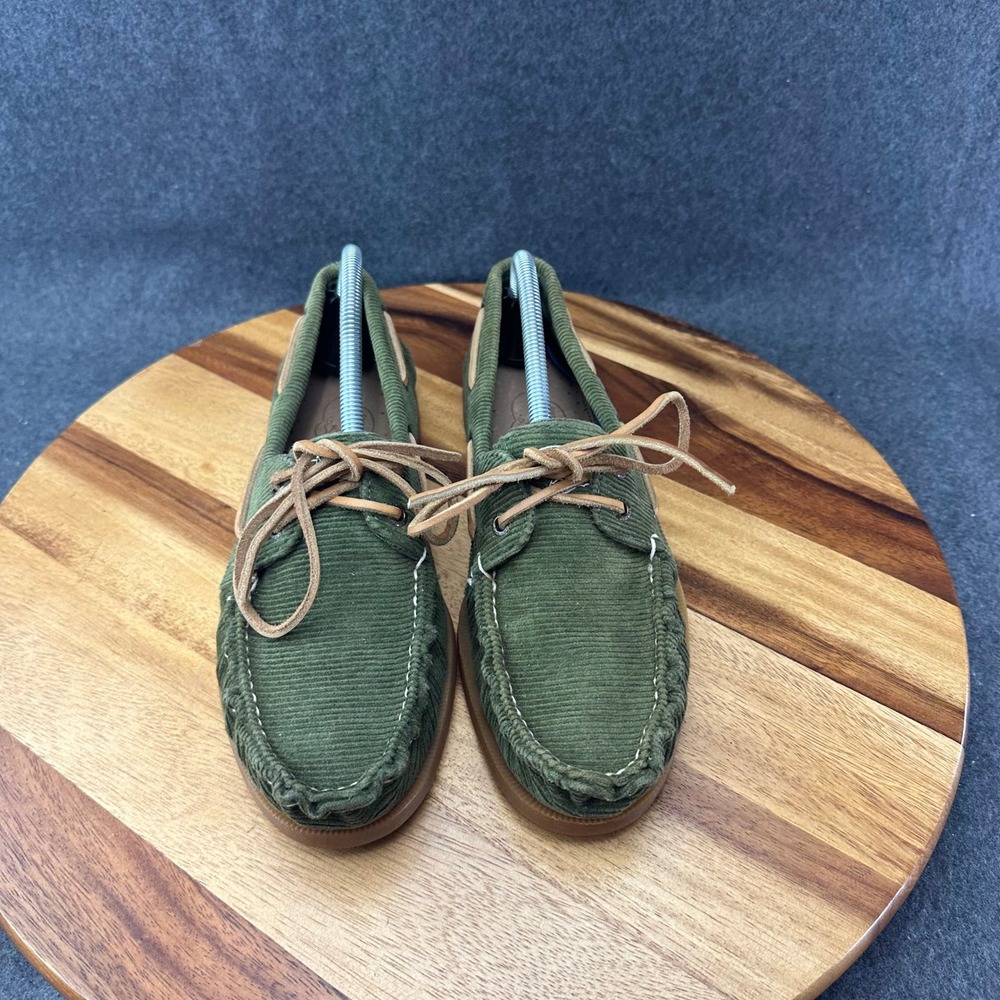 Sperry Top-Sider Mens 7.5M Olive Green Corduroy Boat Shoes 10509851 Loafers - Picture 4 of 12